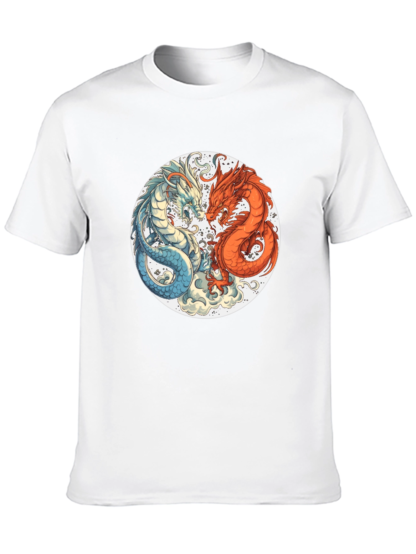 Black Yin Yang Dragons Graphic Tee - Black T-Shirt view 10