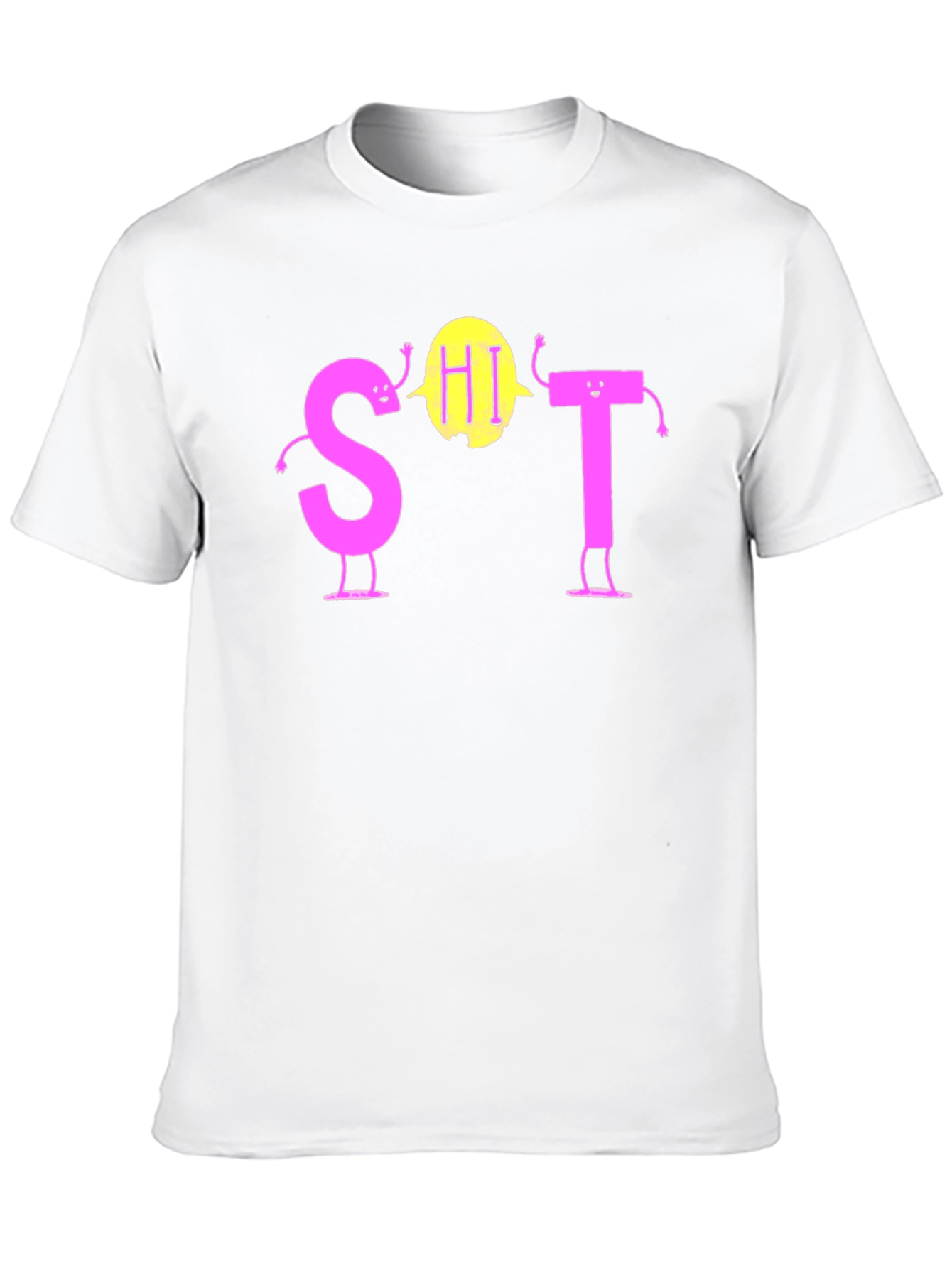 Black Funny S-HI-T T-Shirt Novelty Graphic Tee view 10
