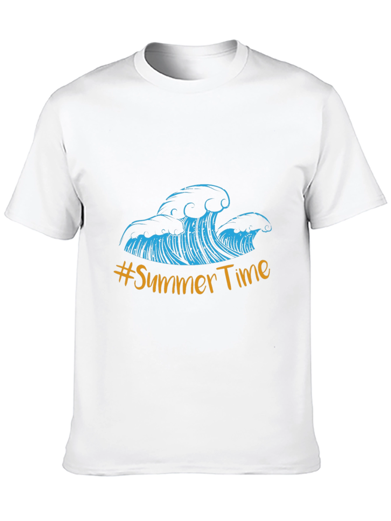 Black Summer Time Waves Graphic Tee - Black Cotton Blend view 10