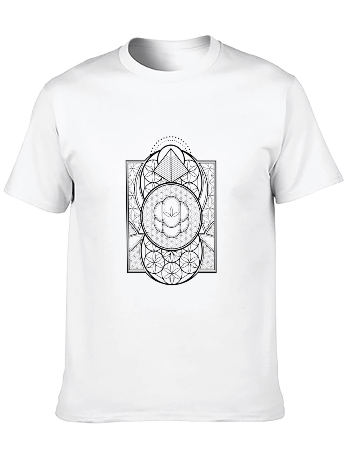 Black Geometric Graphic Black Tee Shirt view 10
