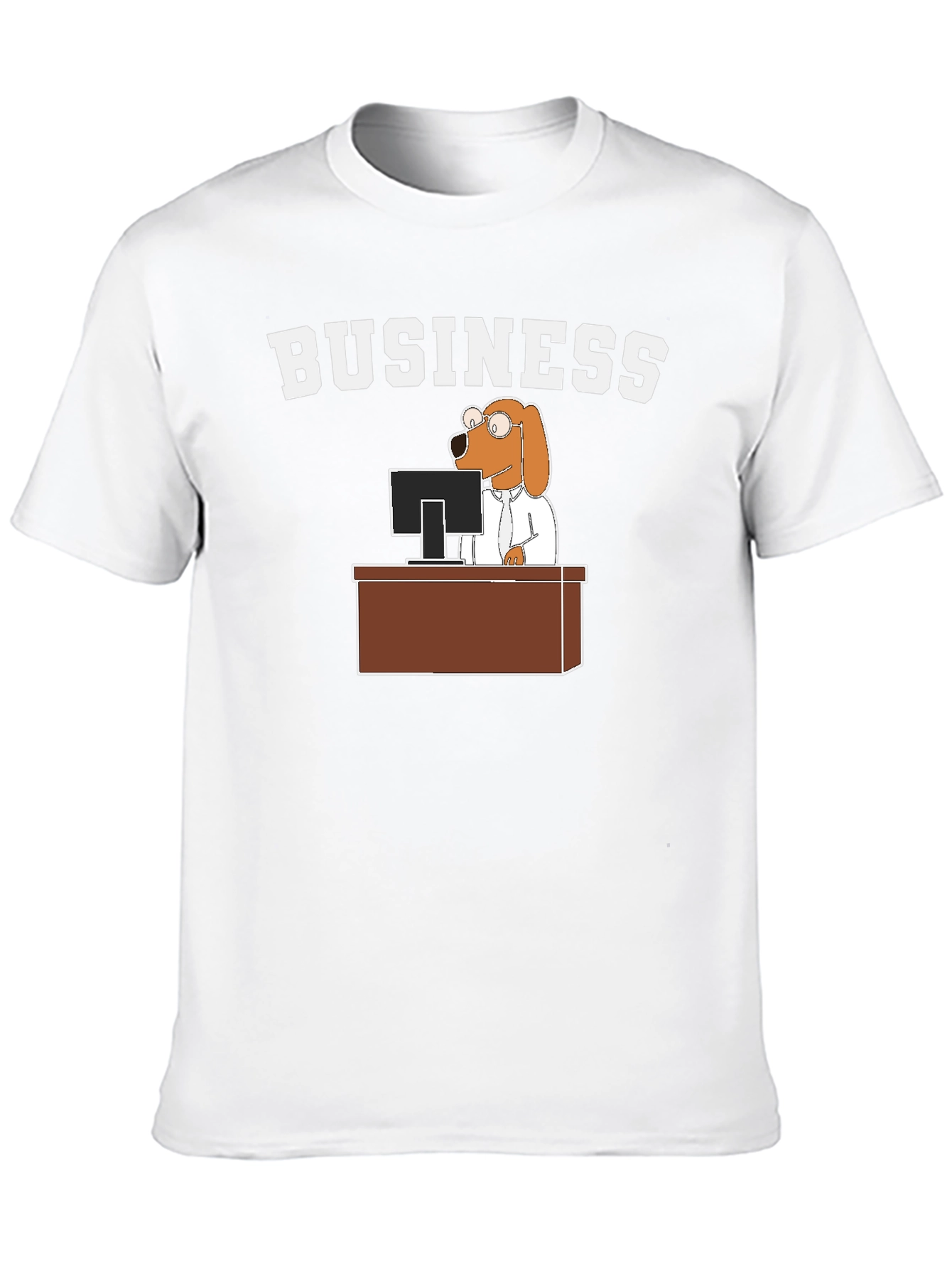 Black Business Dog T-Shirt - Funny Cartoon Tee view 10