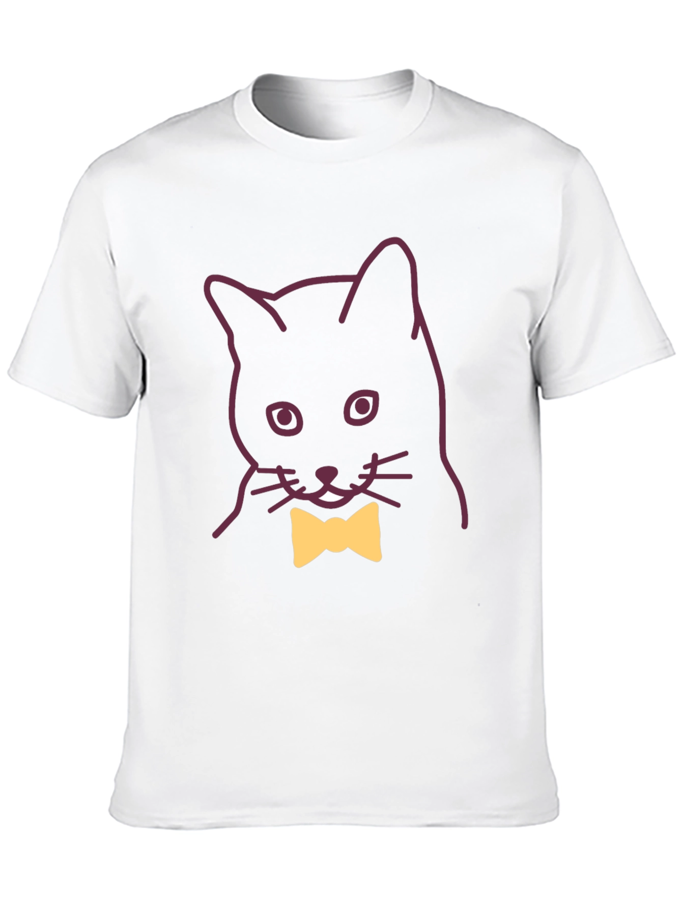 Black Classy Cat Tee - Black Cotton T-Shirt with Bowtie view 10