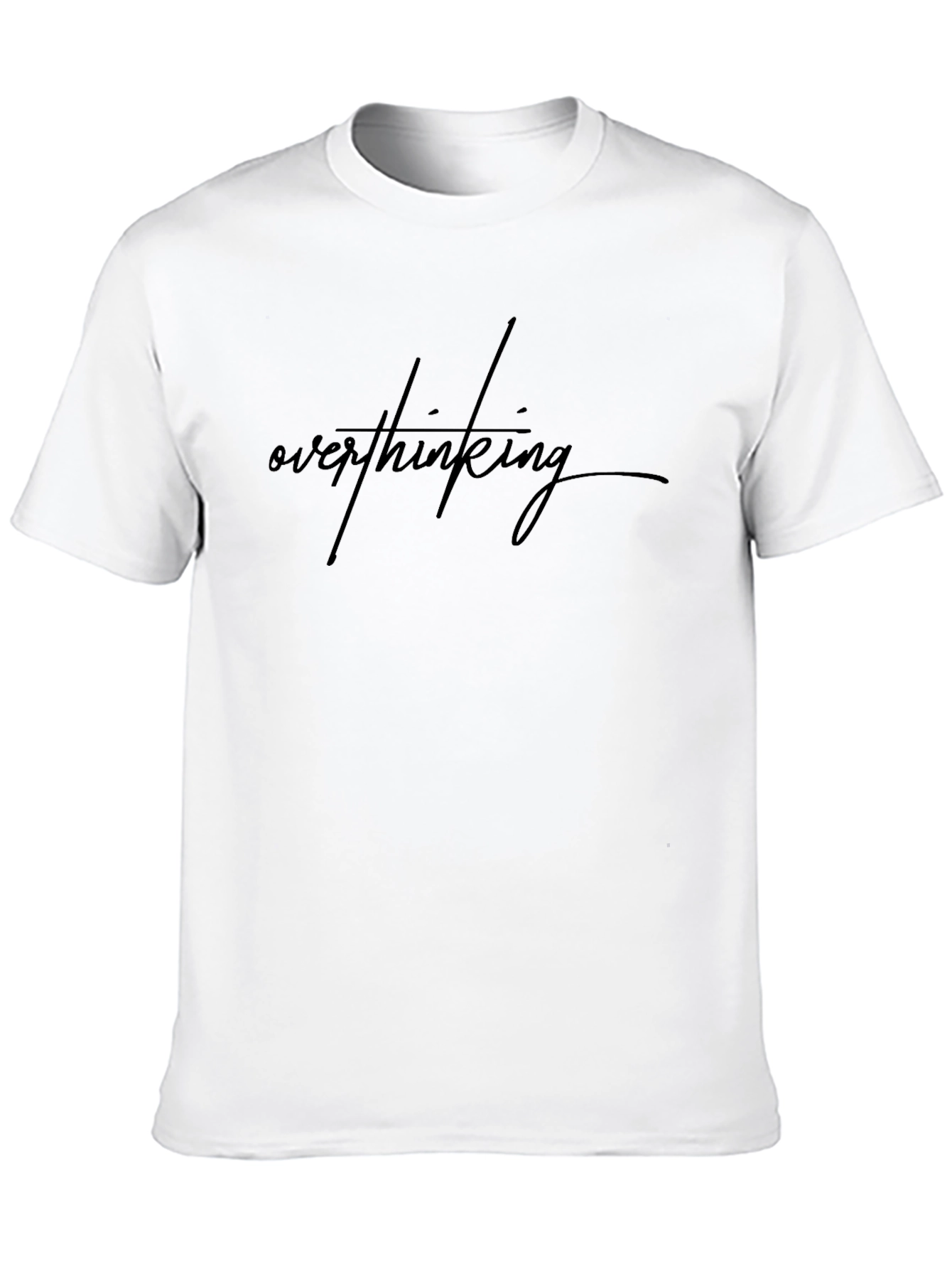 Black Overthinking Graphic Tee - Black Casual T-Shirt view 10