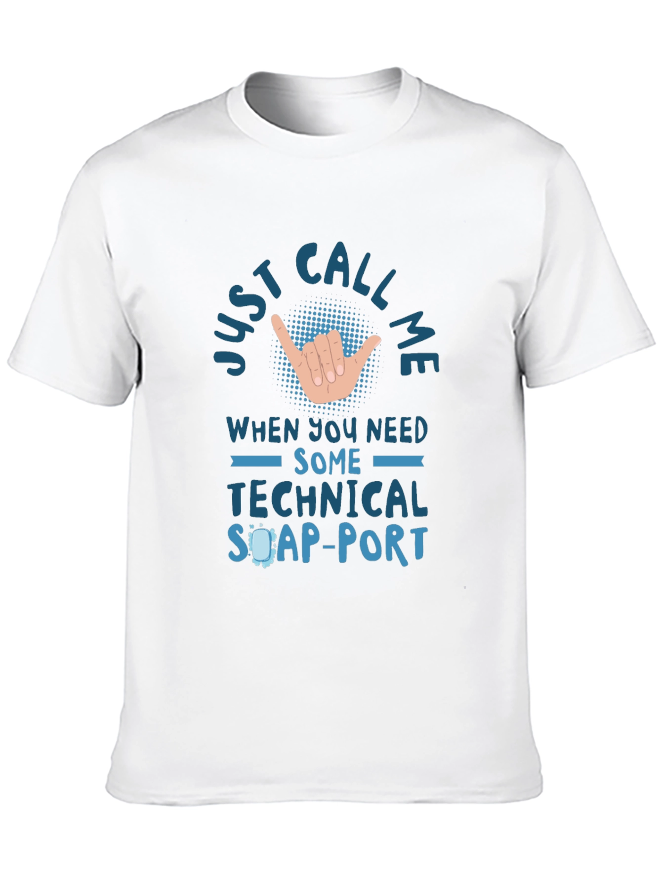 Black Just Call Me Technical Support T-Shirt view 10