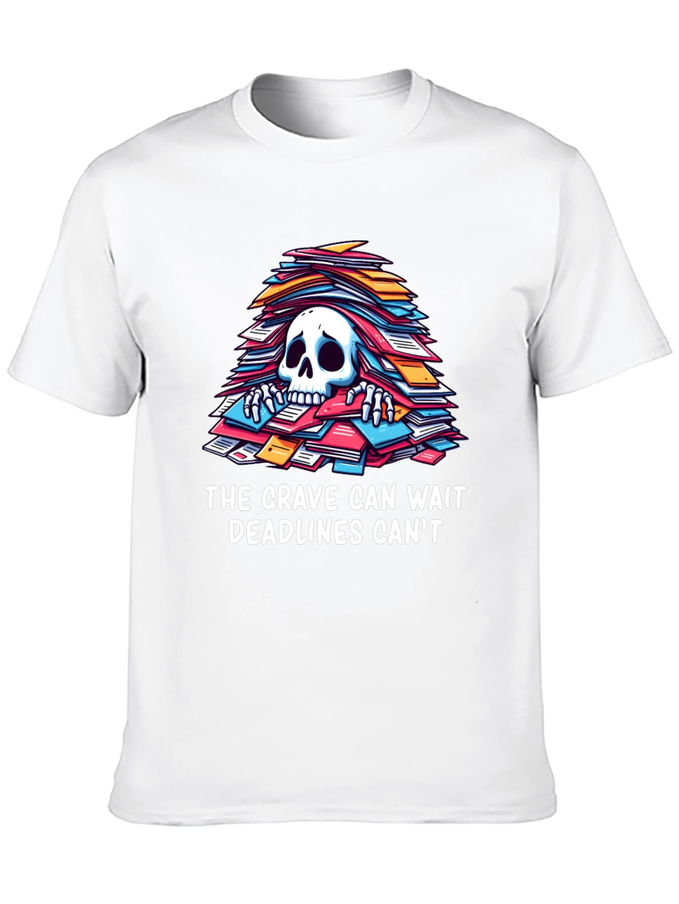 Black Funny Deadline T-Shirt - Grave Can Wait view 10