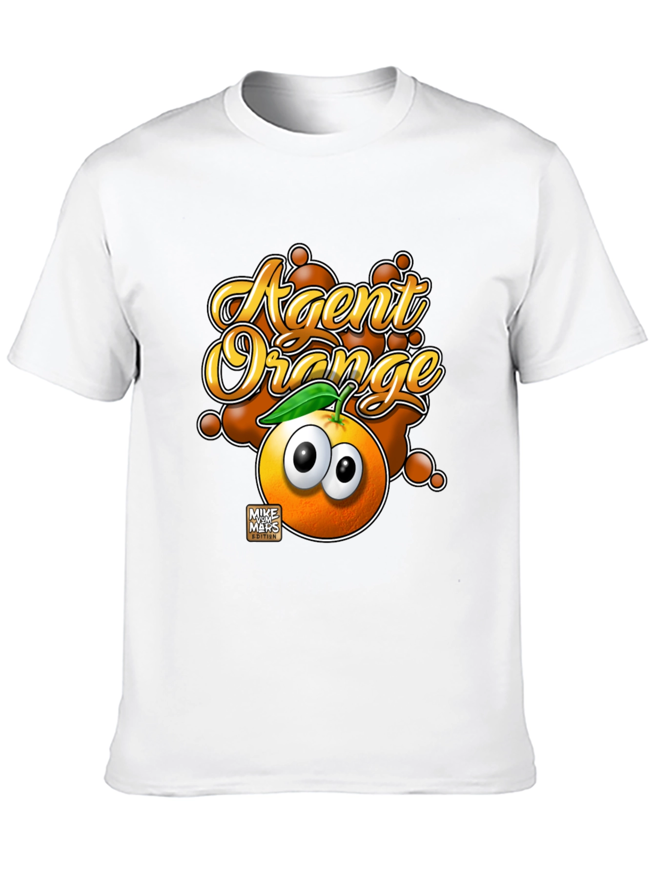 Black Agent Orange Graphic T-Shirt - Funny Cartoon Fruit Tee view 10