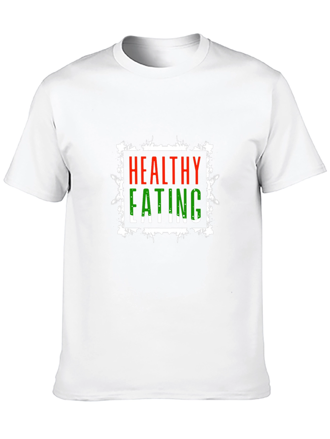 Black Healthy Eating Graphic Tee - Black Cotton T-Shirt view 10