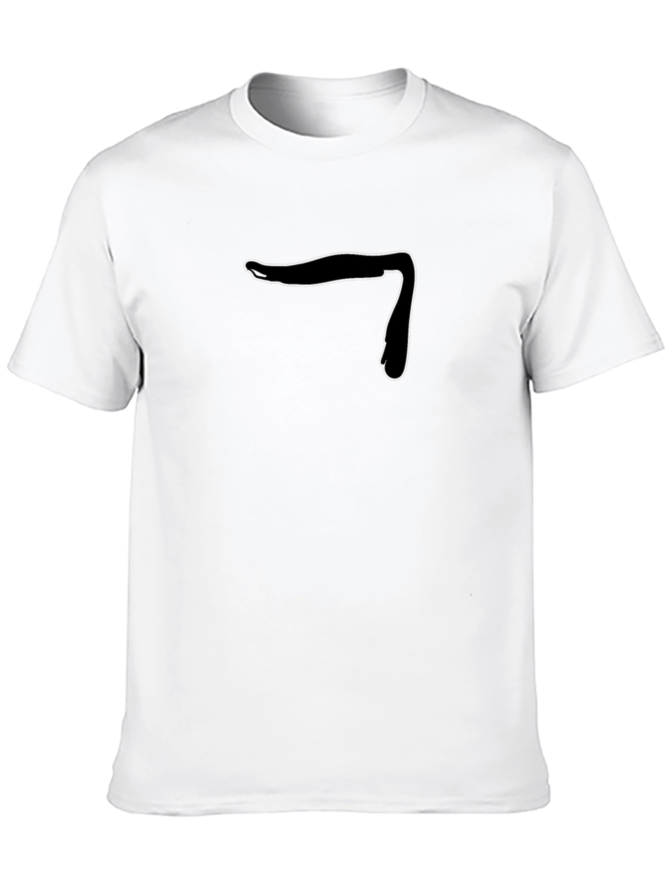 Black Men's Black T-Shirt with Abstract Design view 10