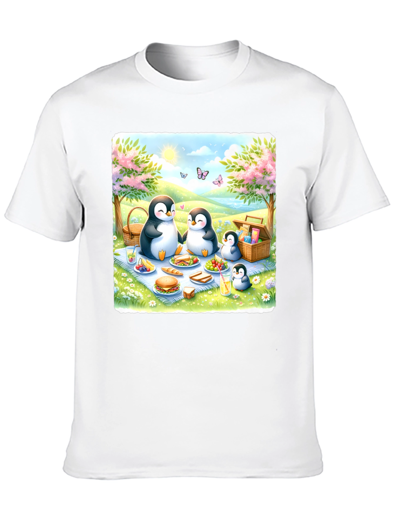 Black Penguin Family Picnic T-Shirt view 10