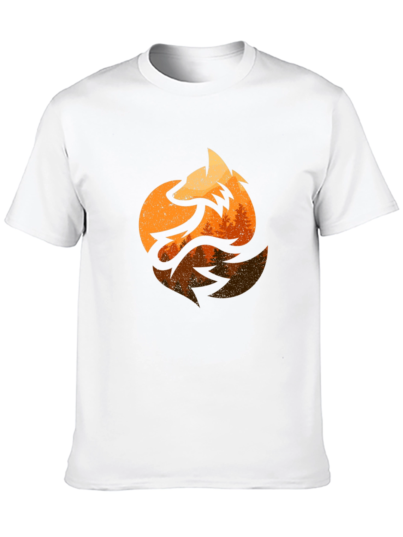 Black Fox & Forest Graphic Print Tee - Nature Inspired Design view 10