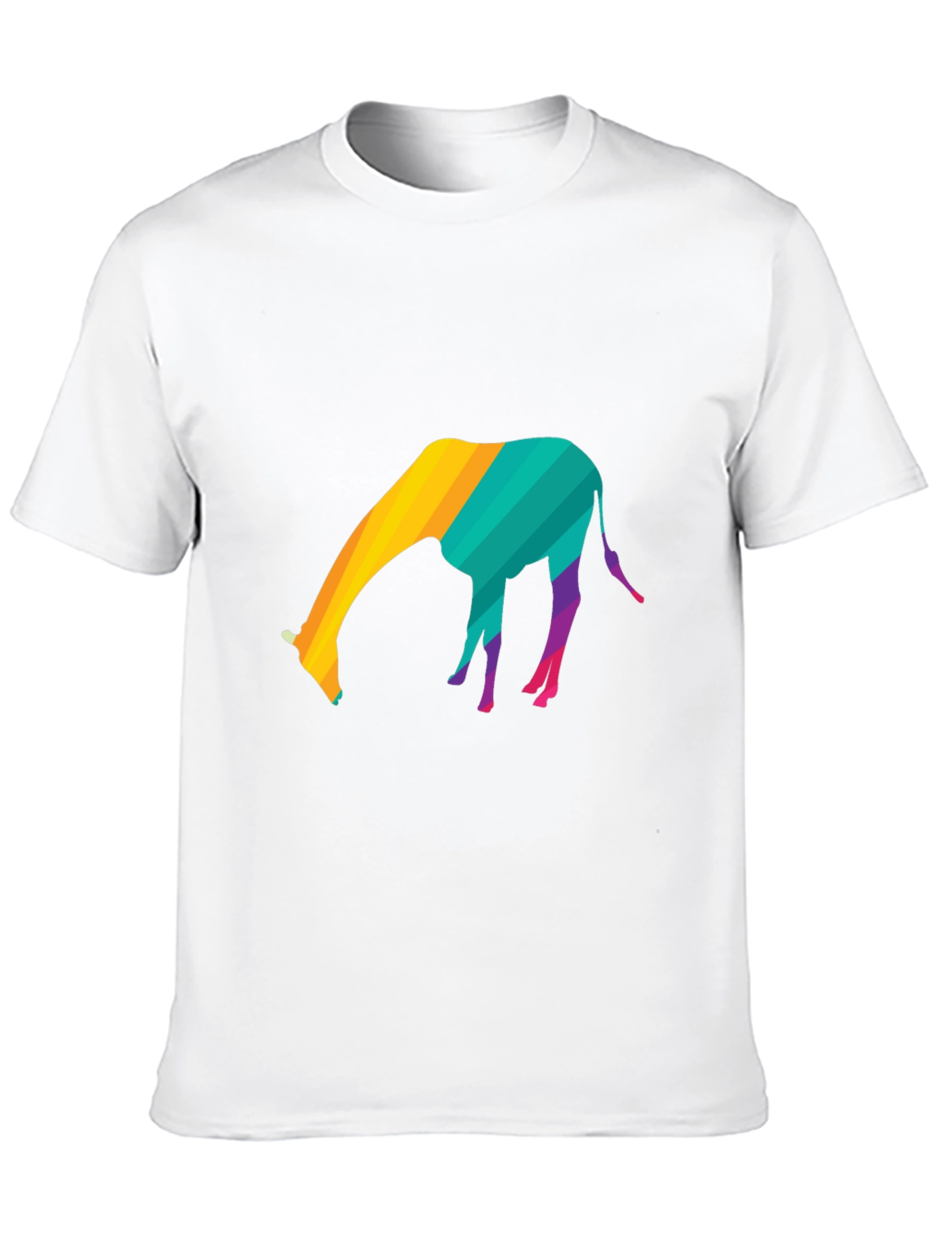 Black Colorful Giraffe Graphic T-Shirt - Black view 10