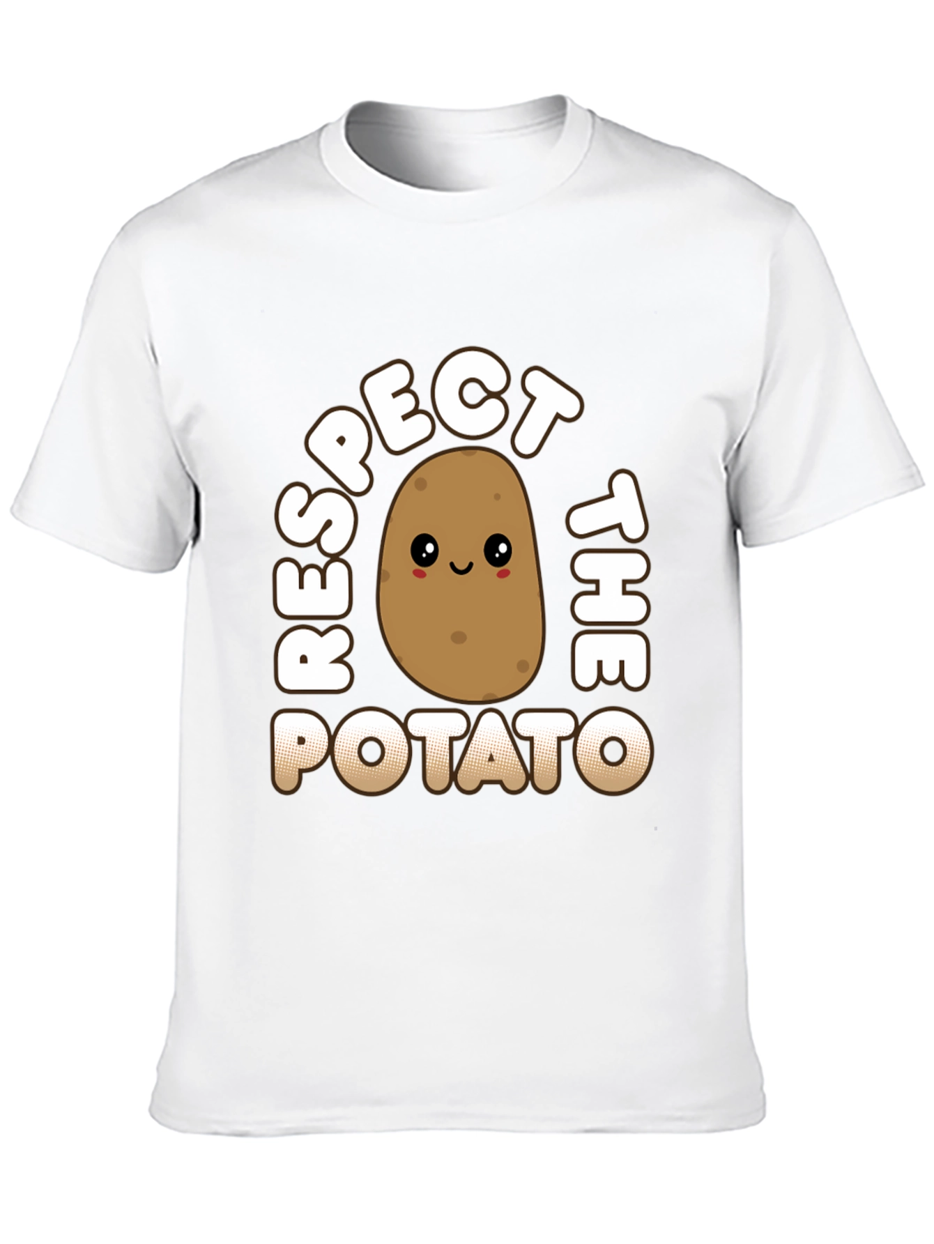 Black Respect the Potato Graphic T-Shirt - Funny Food Tee view 10