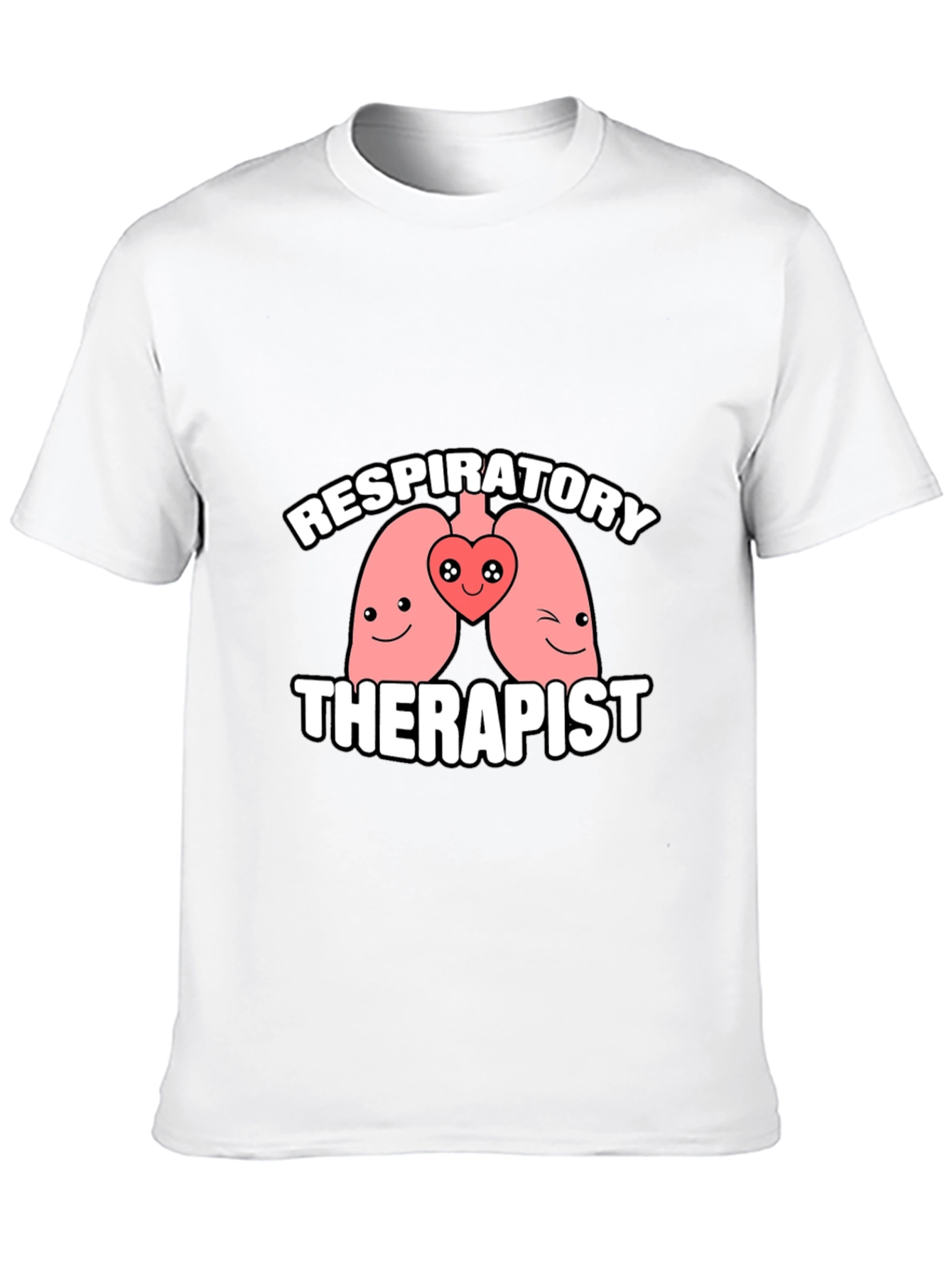 Black Respiratory Therapist Cartoon Lungs Graphic T-Shirt view 10