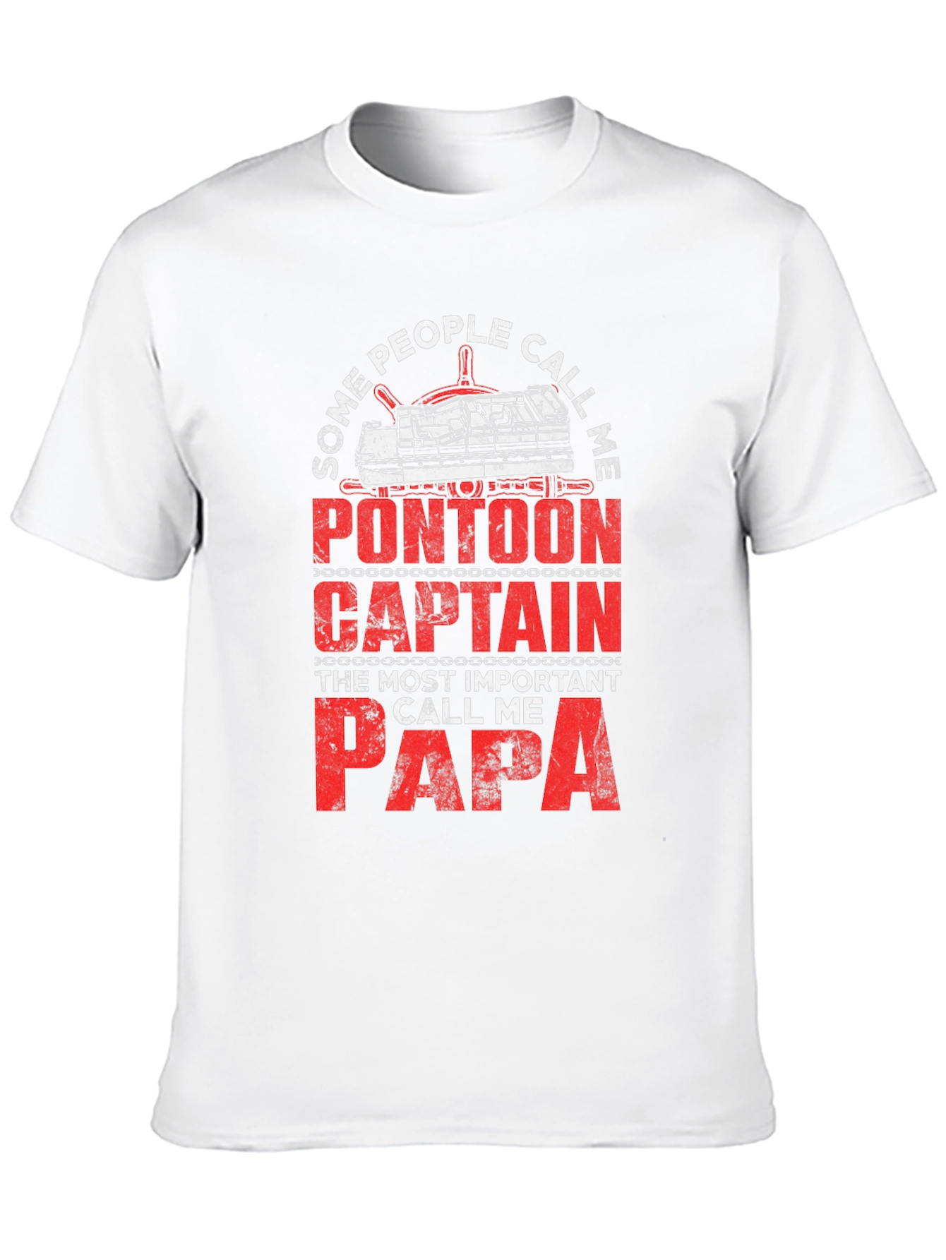 Black Pontoon Captain Papa T-Shirt view 10