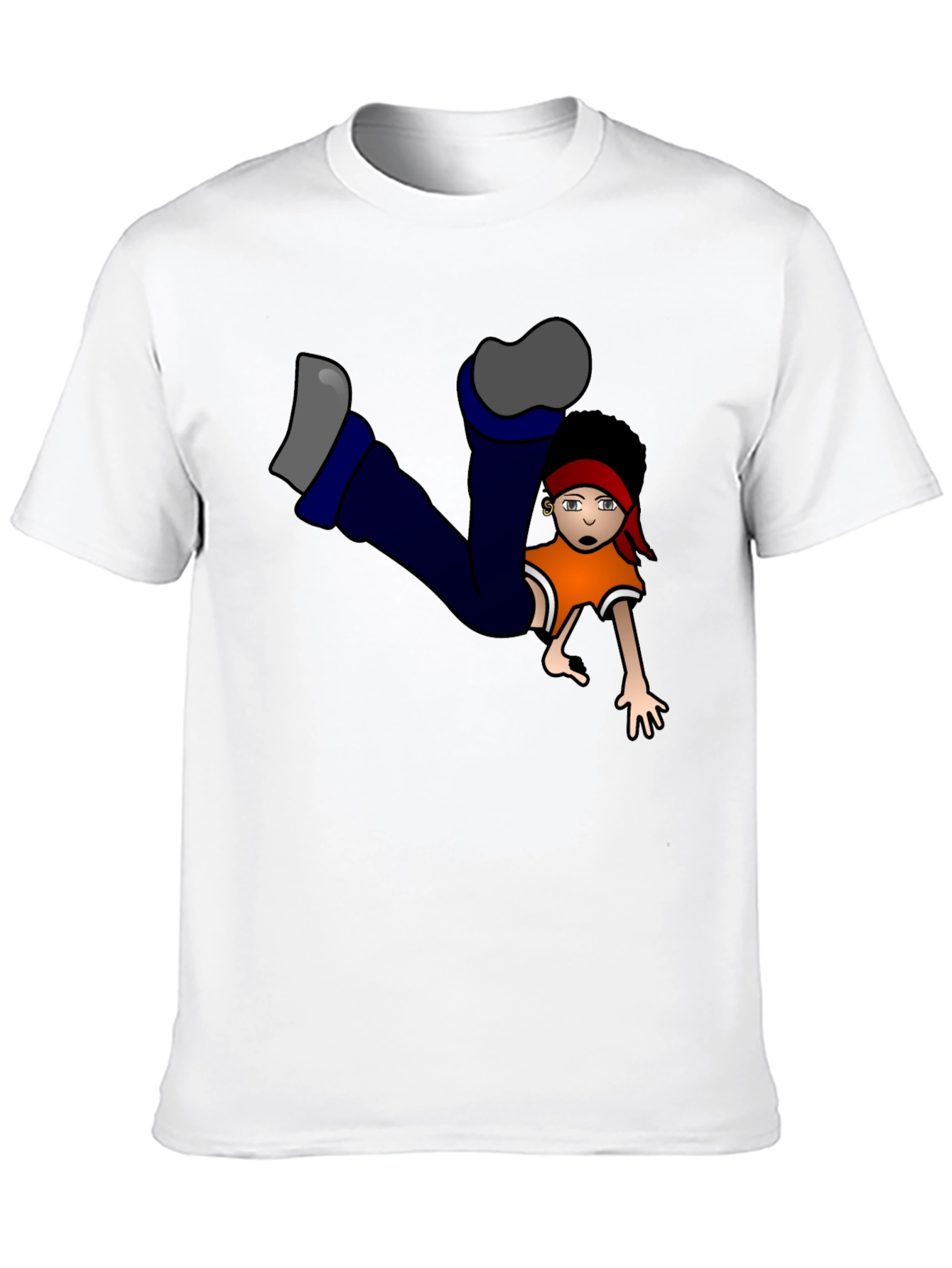 Black Funky Cartoon Character Graphic Black T-Shirt view 10