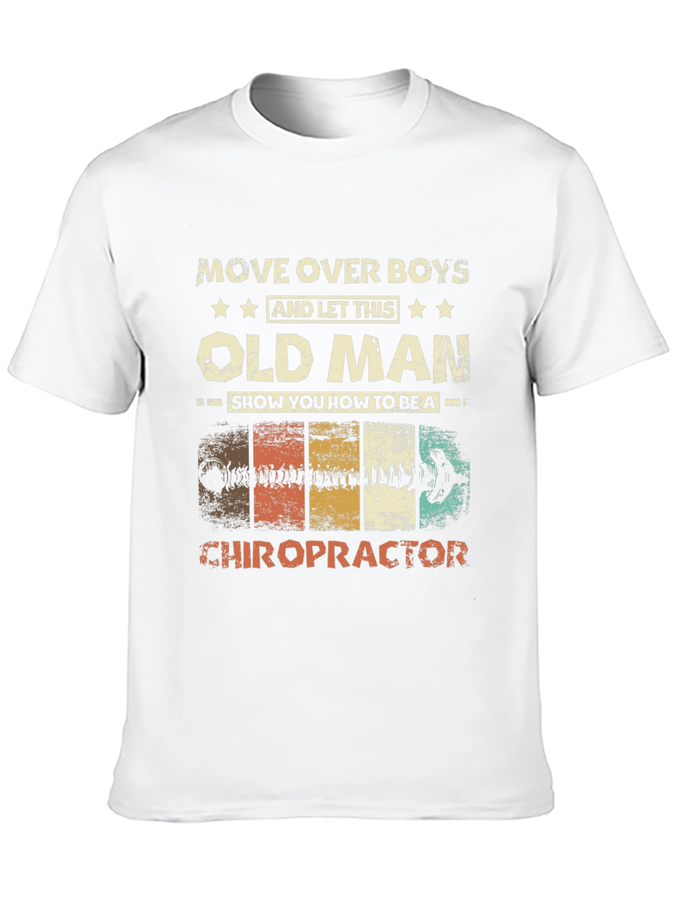Black Old Man Chiropractor Graphic T-Shirt view 10