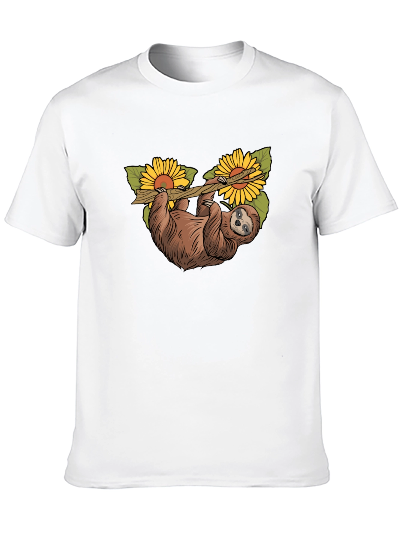 Black Sloth & Sunflower Graphic T-Shirt - Unique Design view 10