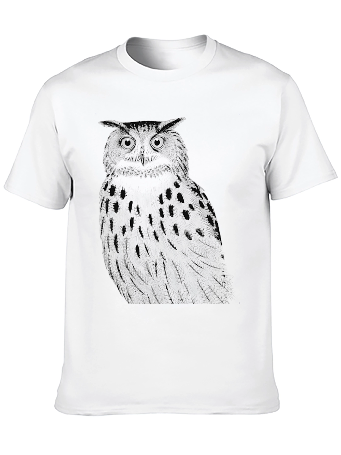 Black Owl Graphic Print Black T-Shirt view 10