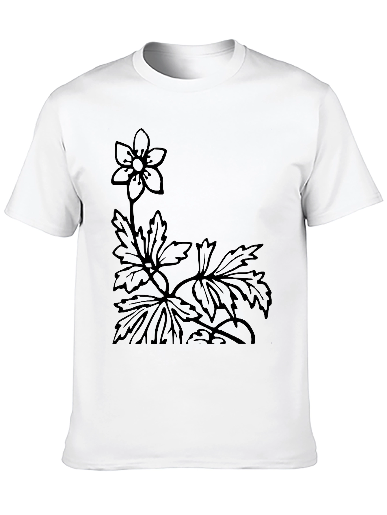 Black Floral Print Black T-Shirt view 10