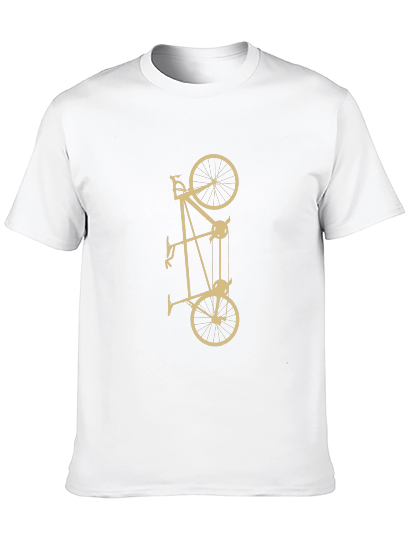 Black Unique Black T-Shirt with Bicycle Pulley Design view 10