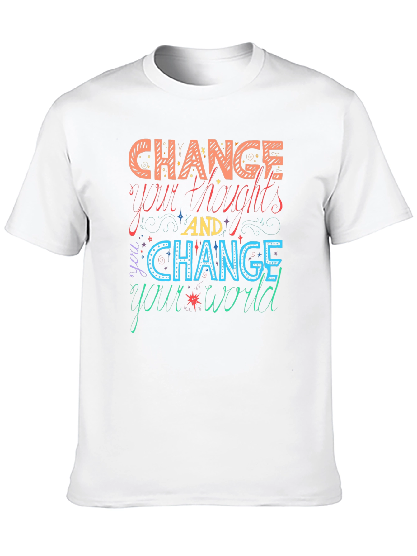 Black Change Your Thoughts Graphic T-Shirt view 10