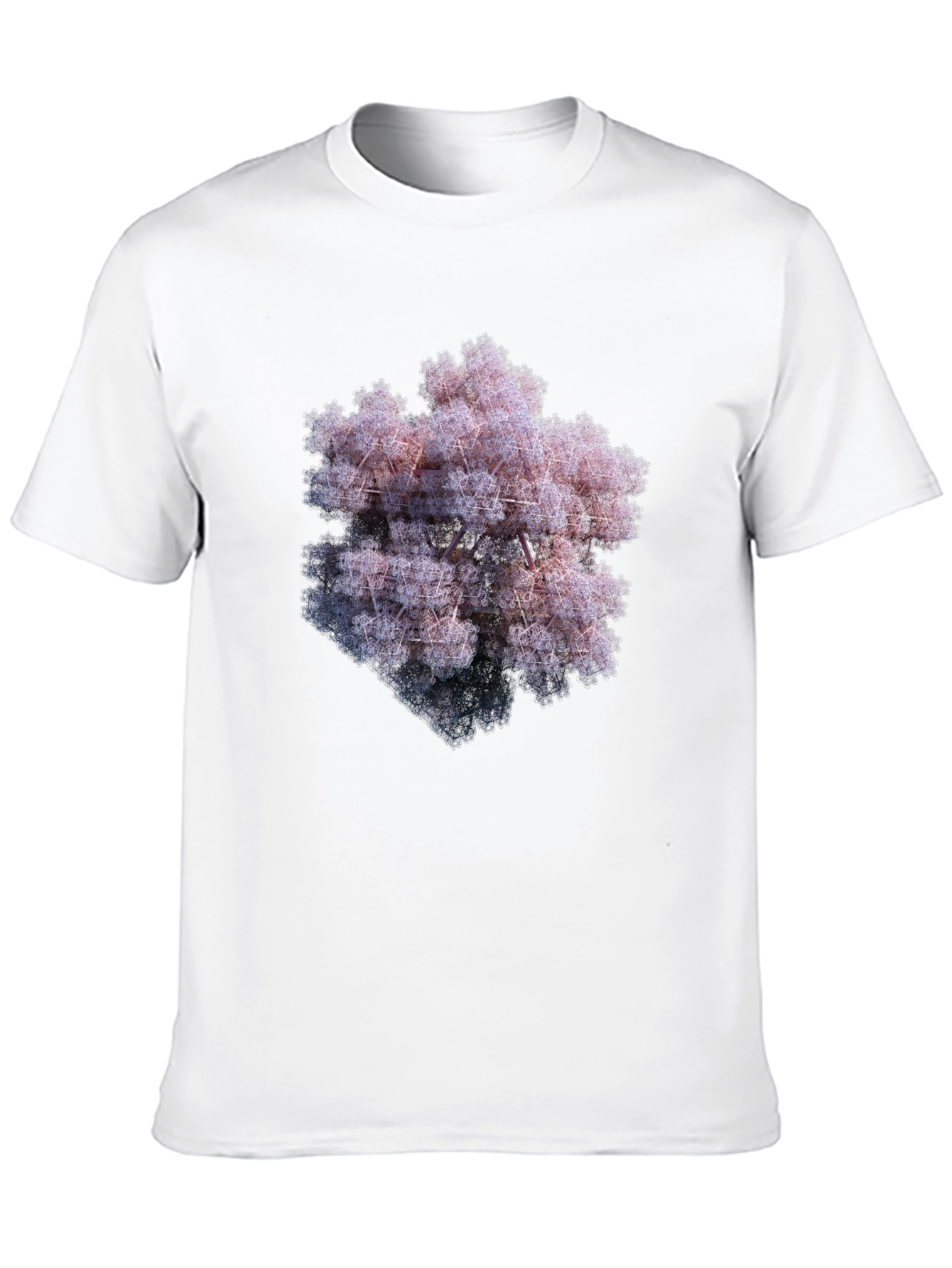 Black Geometric Fractal Art T-Shirt view 10