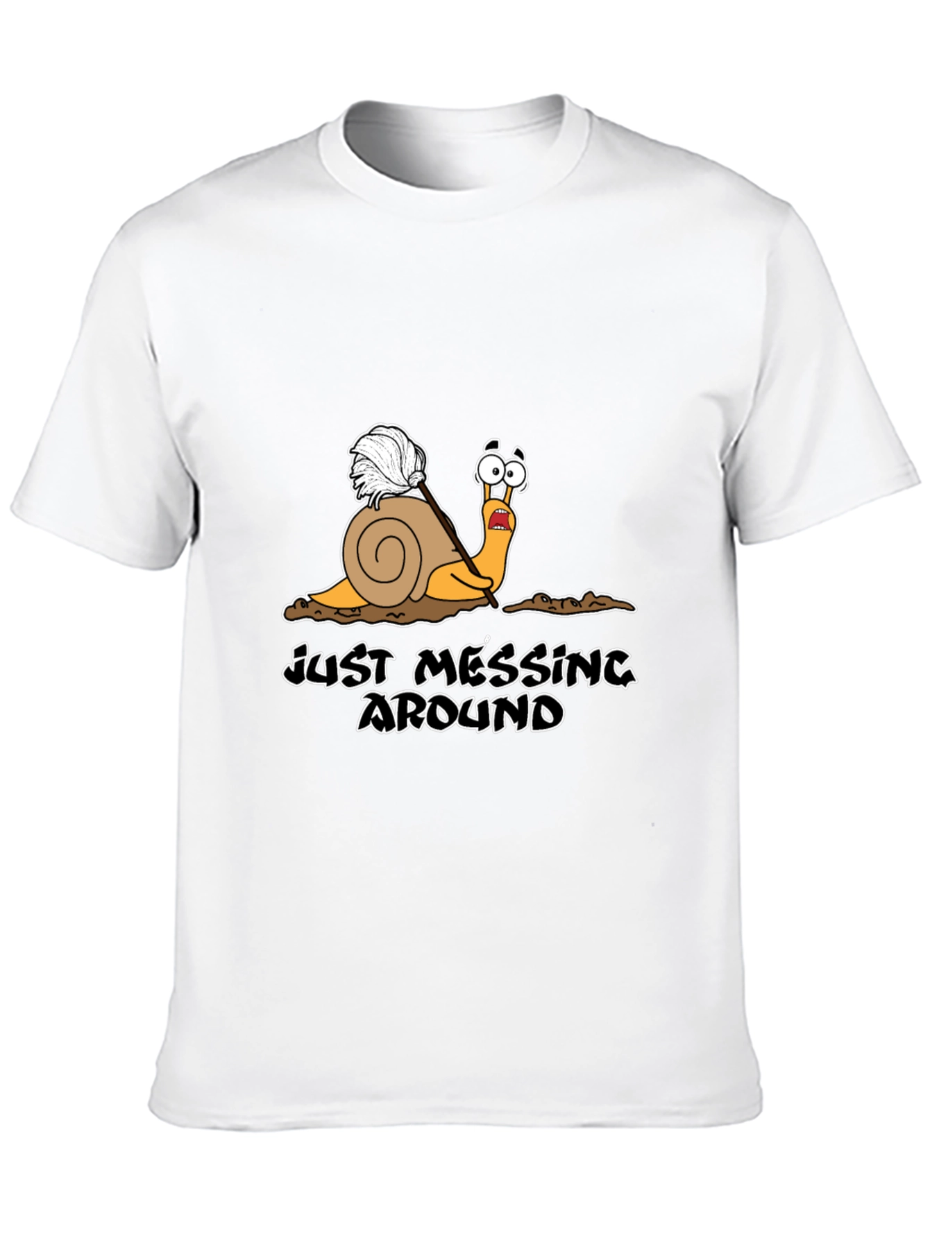 Black Funny Snail T-Shirt - Just Messing Around Graphic Tee view 10