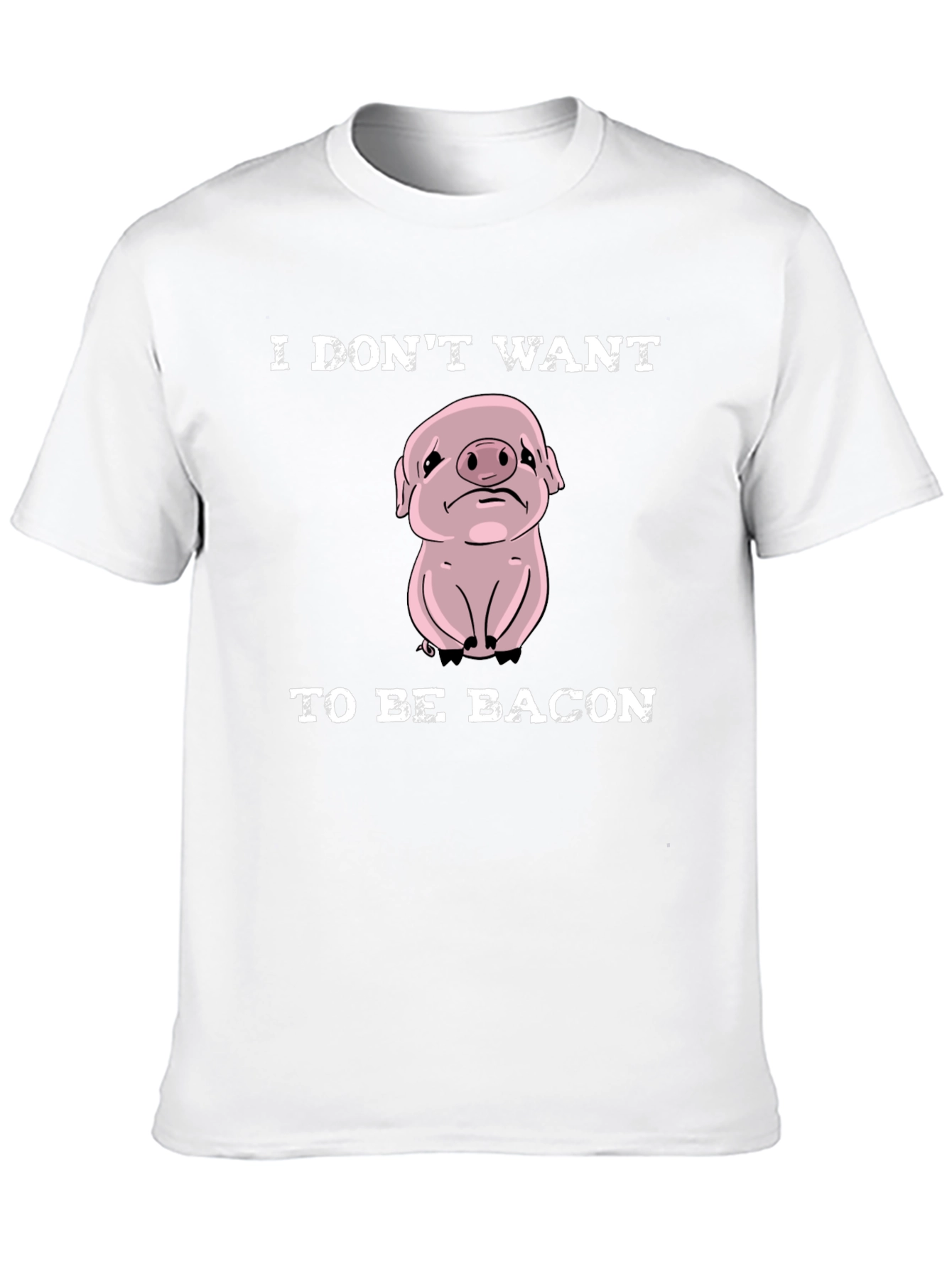 Black Sad Pig T-Shirt - I Don't Want to Be Bacon Tee view 10