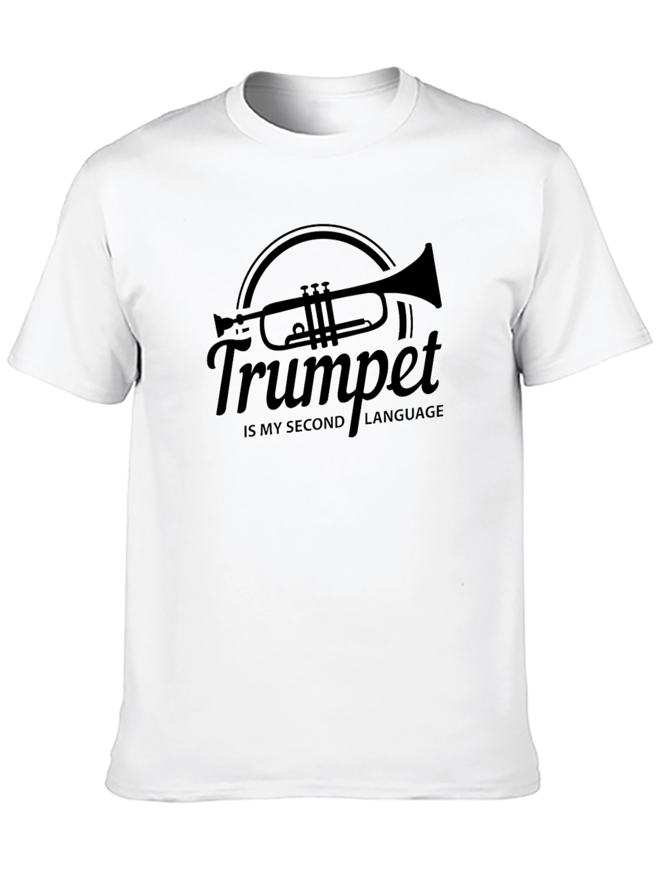 Black Trumpet is My Second Language Black Graphic Tee view 10
