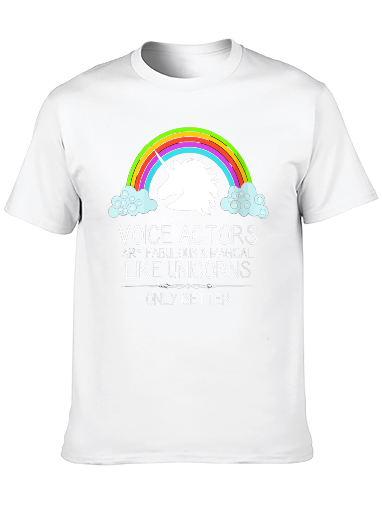 Black Voice Actors Unicorn Graphic T-Shirt view 10