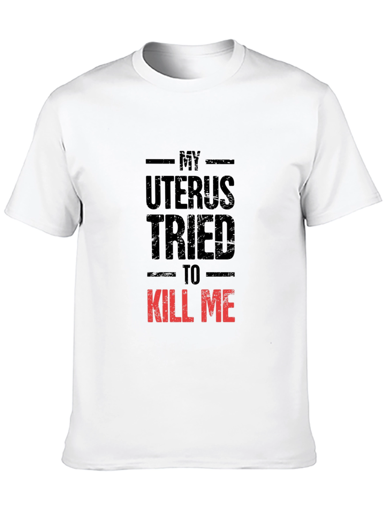 Black Uterus Tried To Kill Me Graphic Tee - Black Cotton T-Shirt view 10