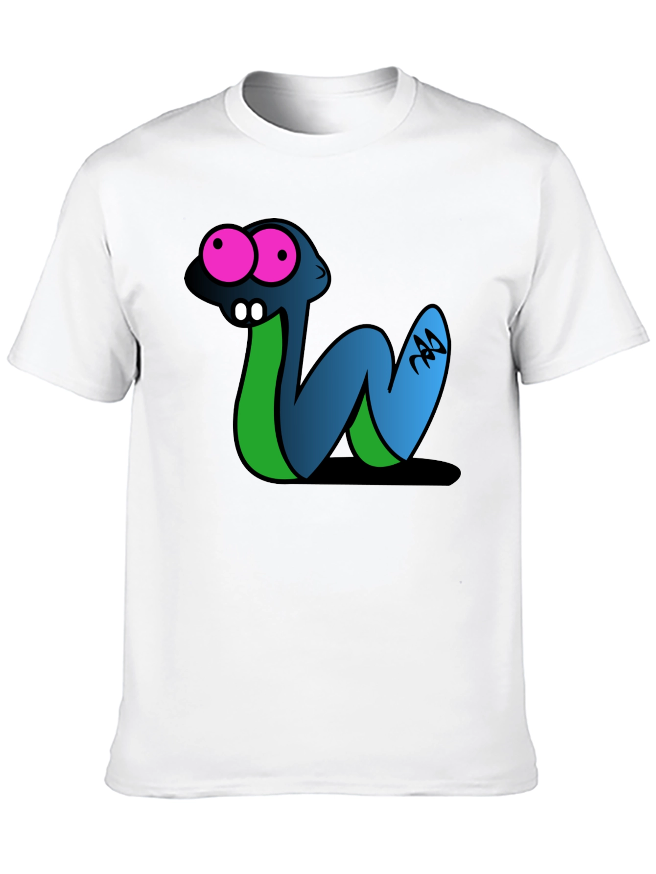 Black Cartoon Snake Graphic Tee - Black view 10
