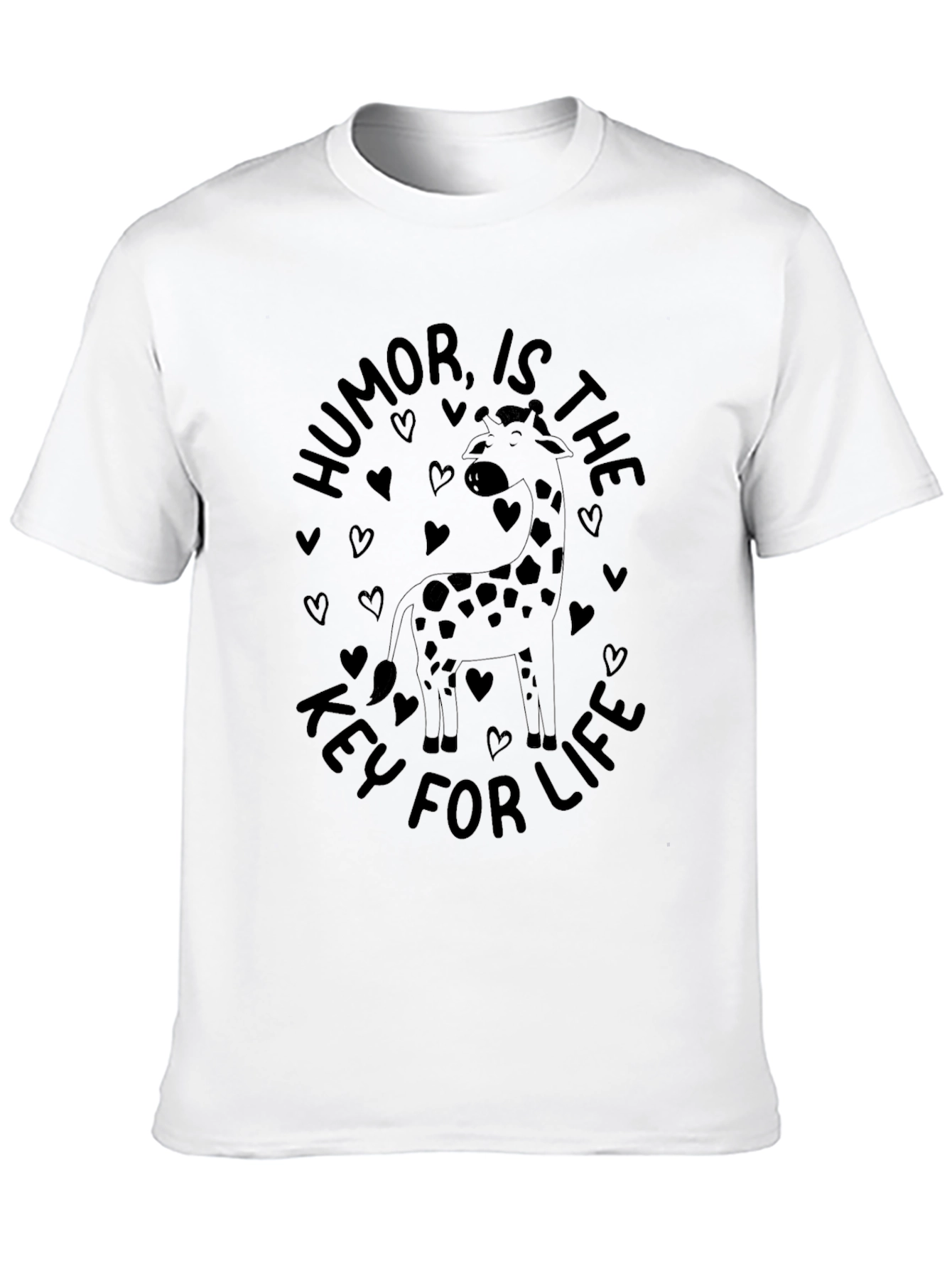 Black Humor is the Key for Life Giraffe T-Shirt view 10