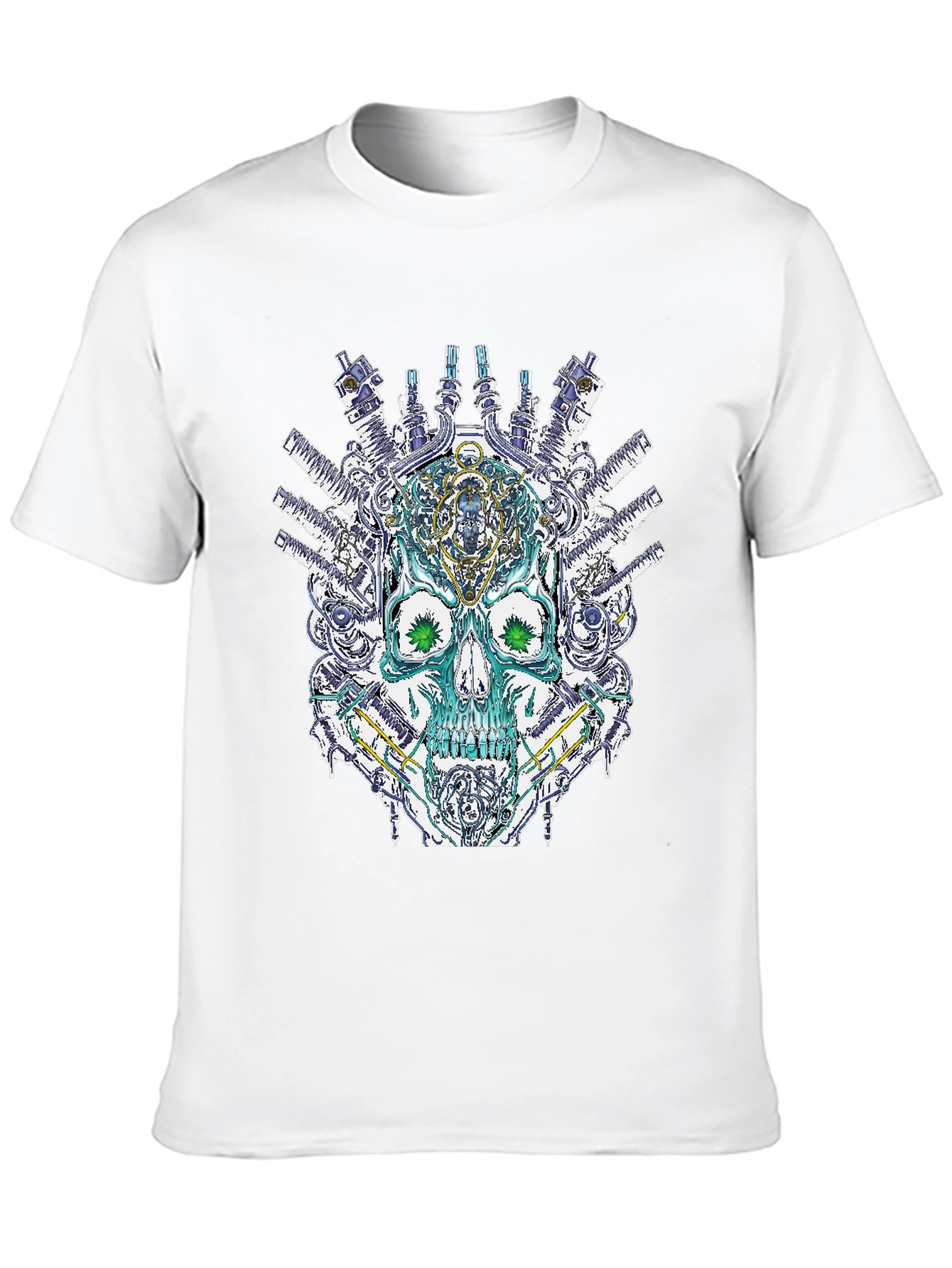 Black Steampunk Skull Graphic T-Shirt - Unique Design view 10