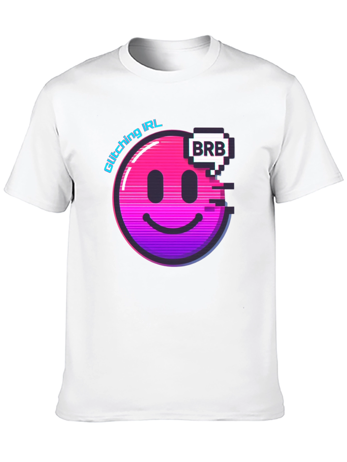 Black Glitching IRL BRB Graphic Tee - Black view 10