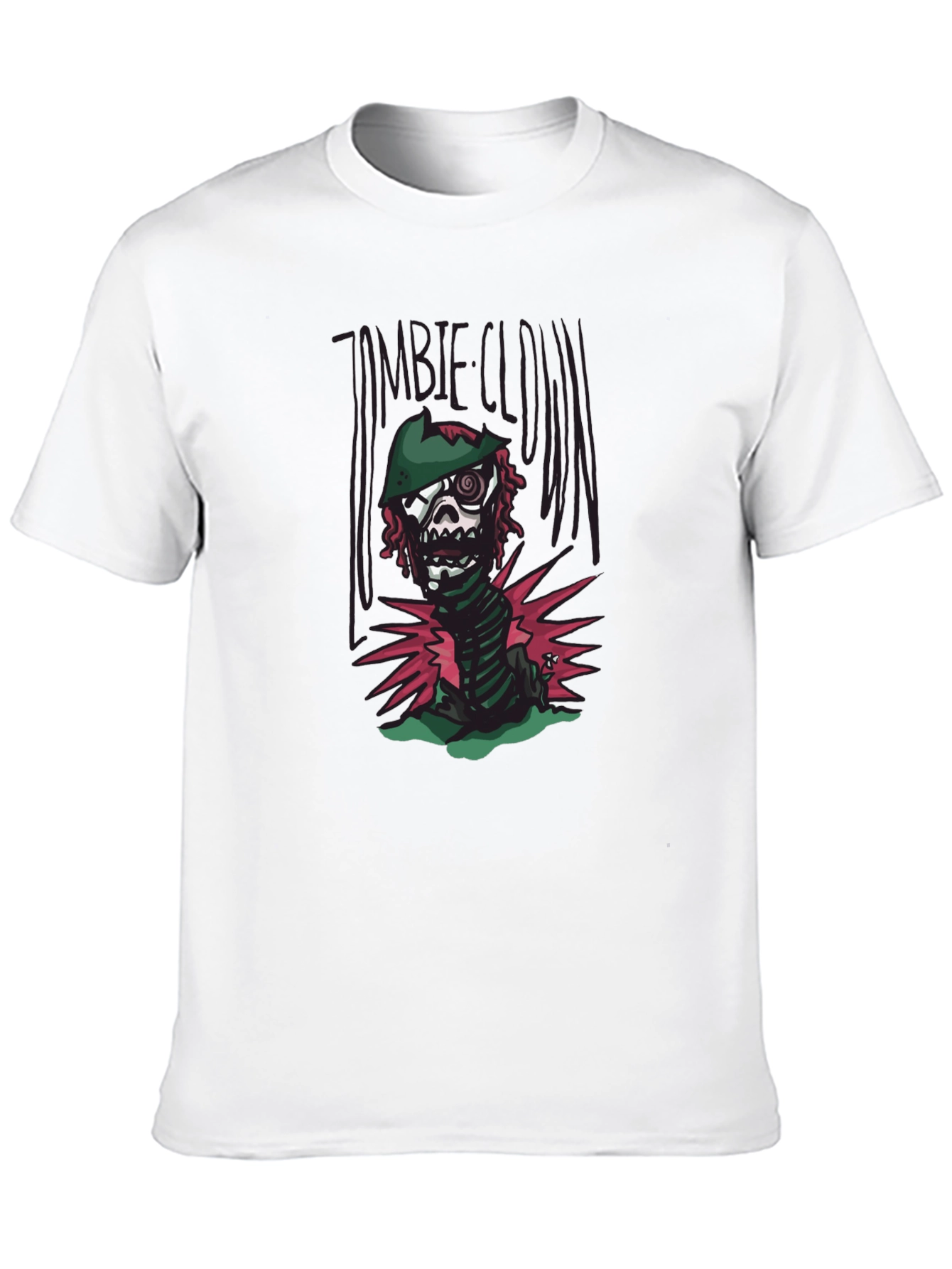 Black Zombie Clown Graphic Tee - Black Cotton T-Shirt view 10