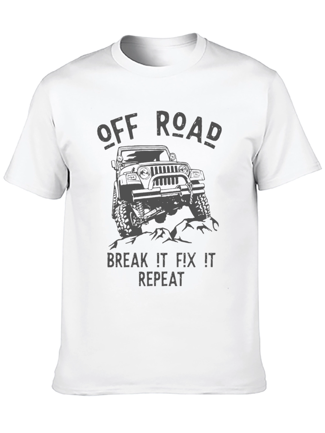 Black Off Road Break It Fix It Repeat Black T-Shirt view 10