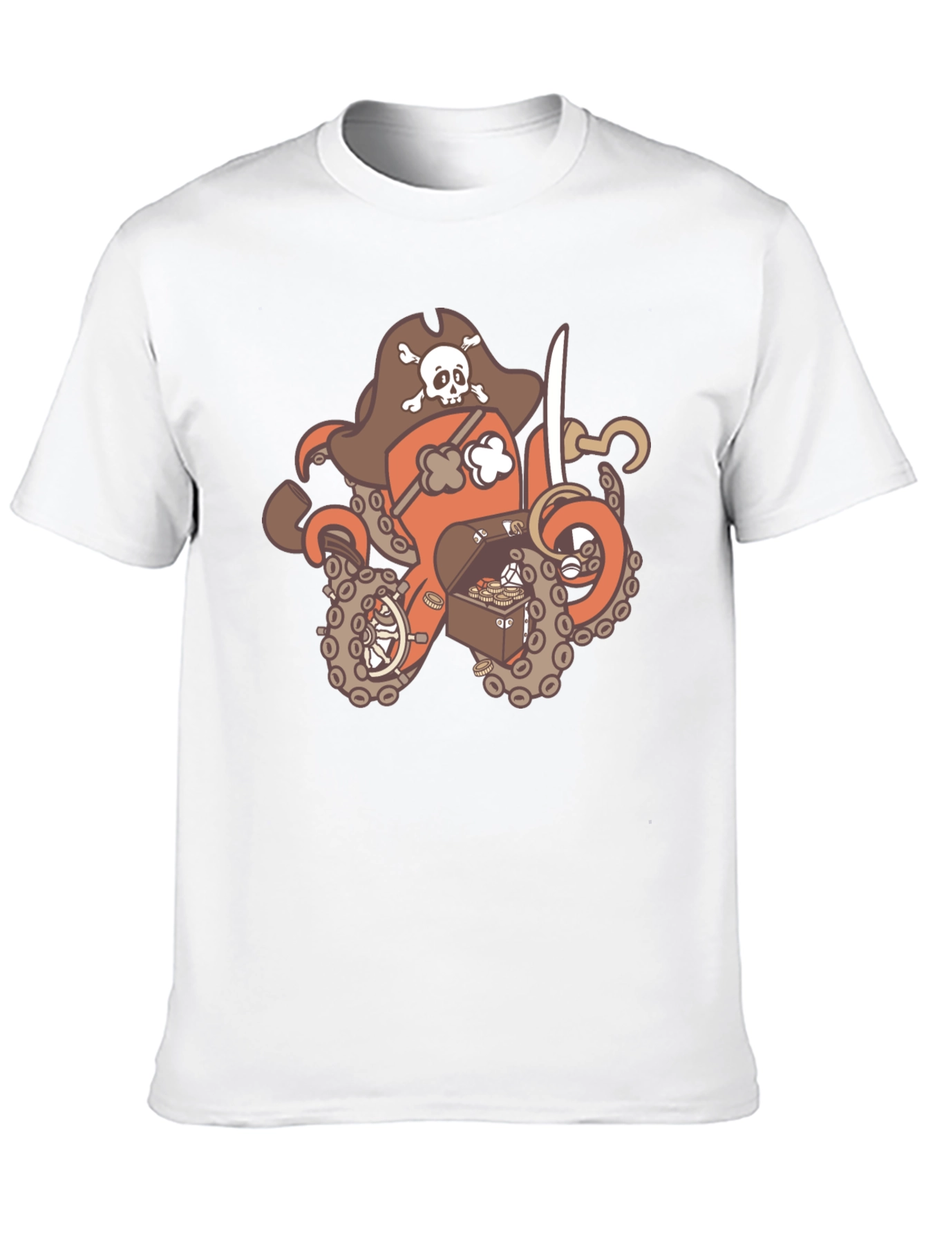 Black Pirate Octopus Graphic T-Shirt - Black view 10