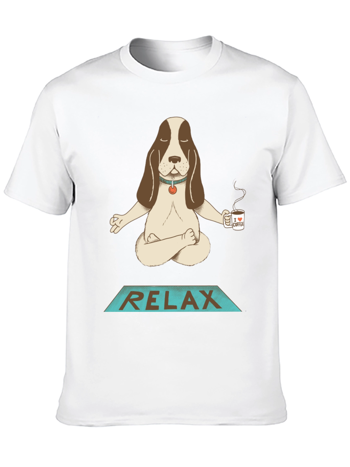 Black Relax Dog Meditation T-Shirt view 10