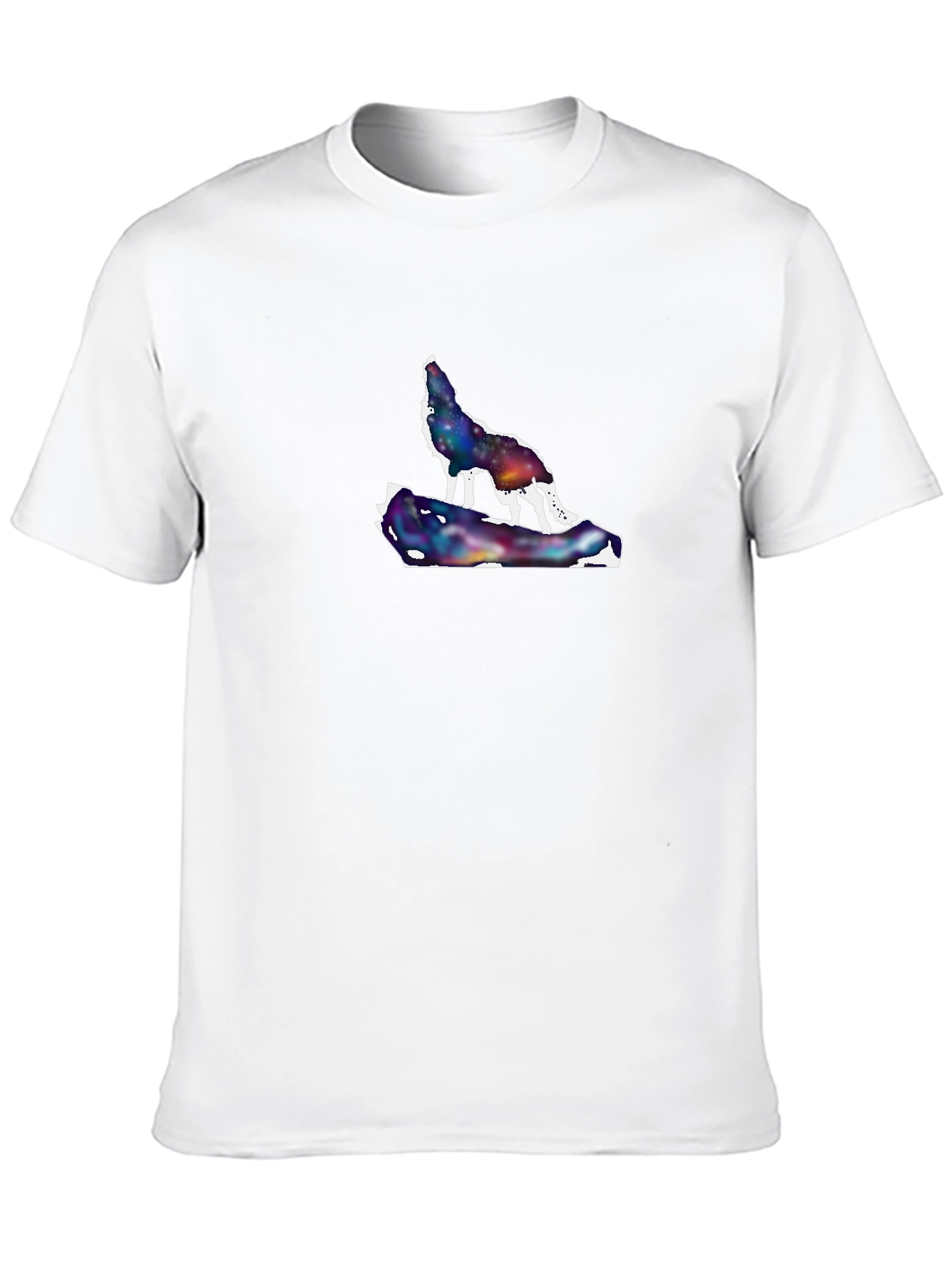 Black Galaxy Wolf Graphic Tee - Men's Black T-Shirt view 10