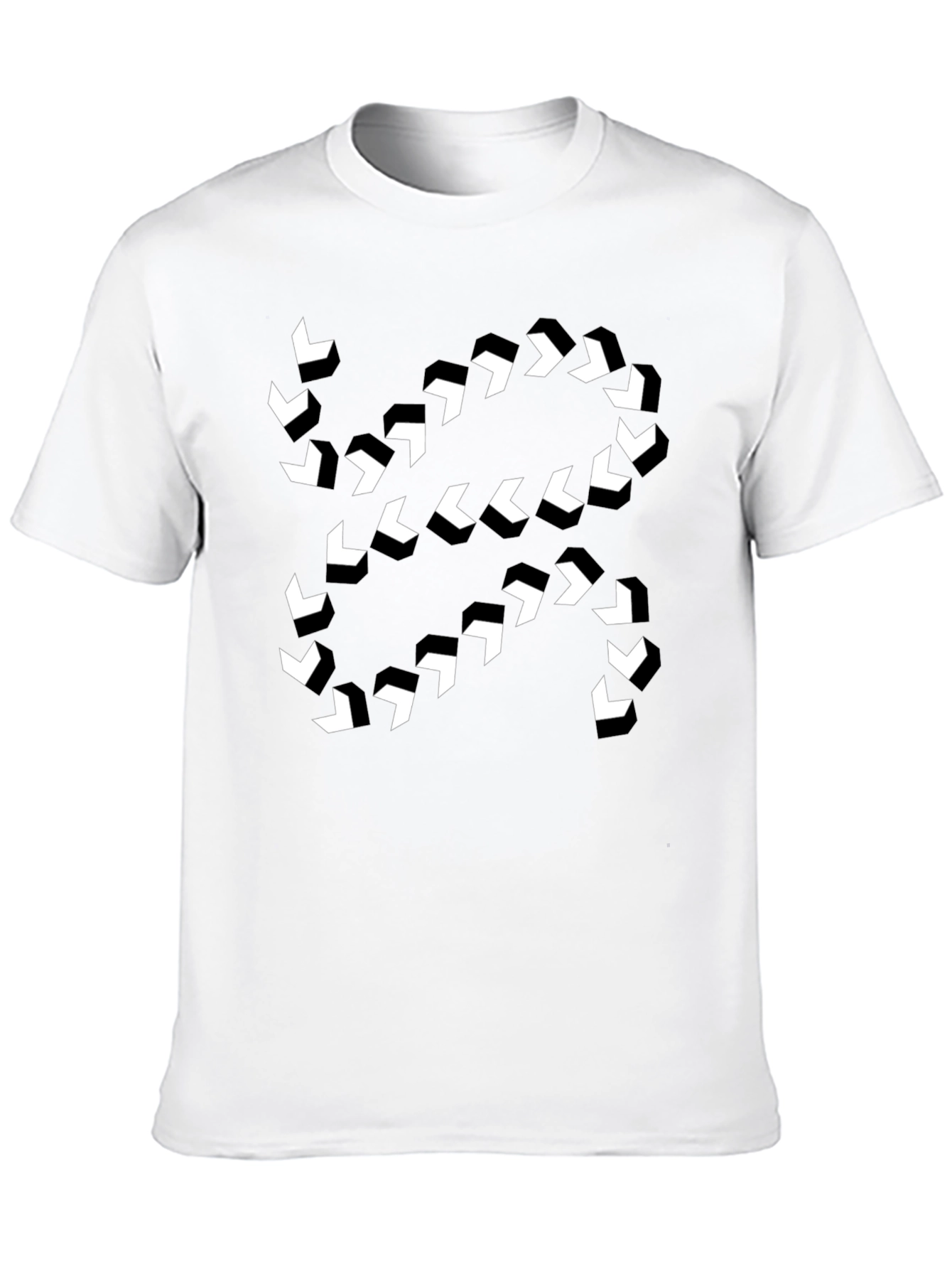 Abstract Arrow Pattern Black T-Shirt - 10