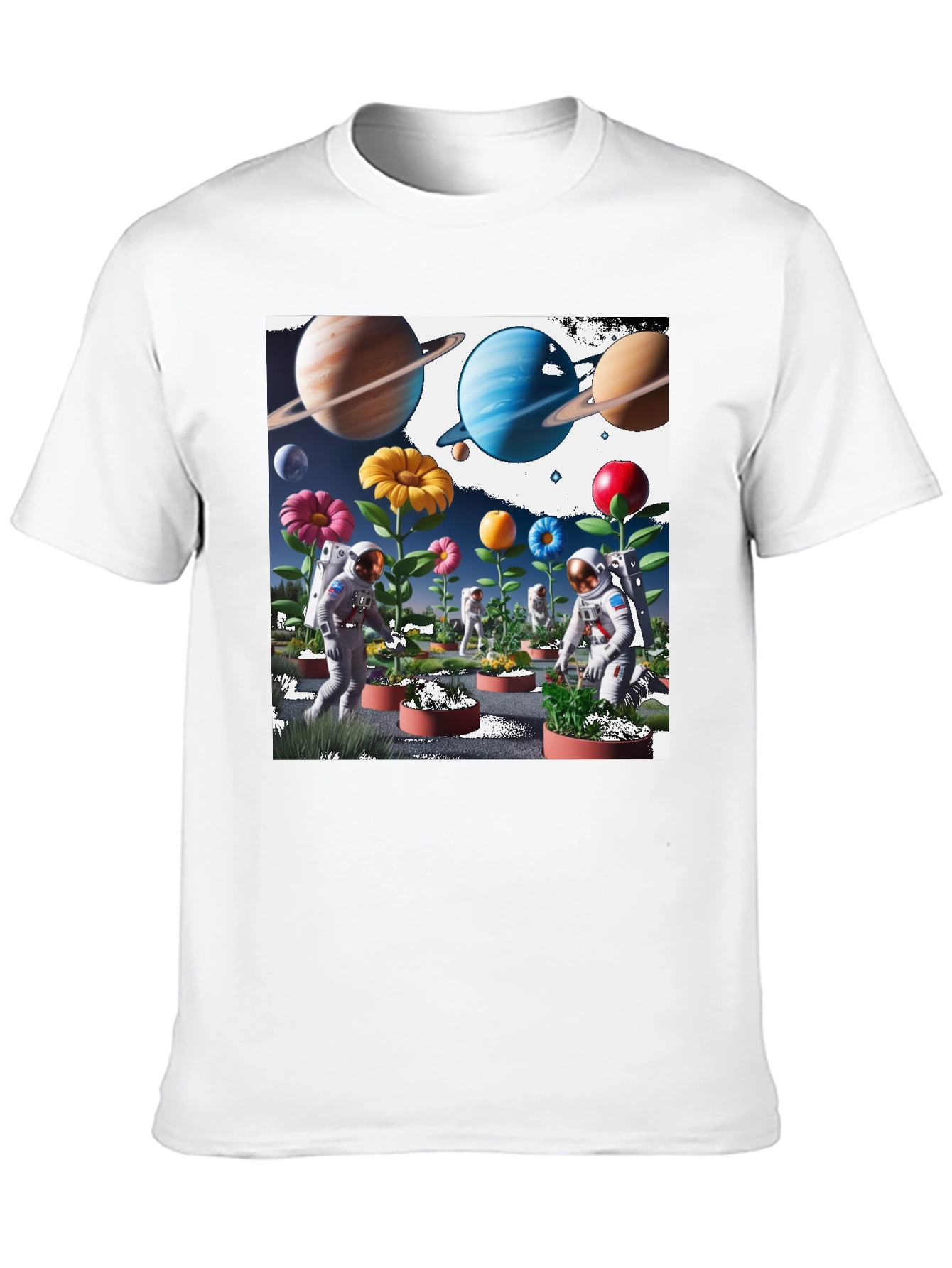 Black Astronauts Planting Flowers T-Shirt view 10