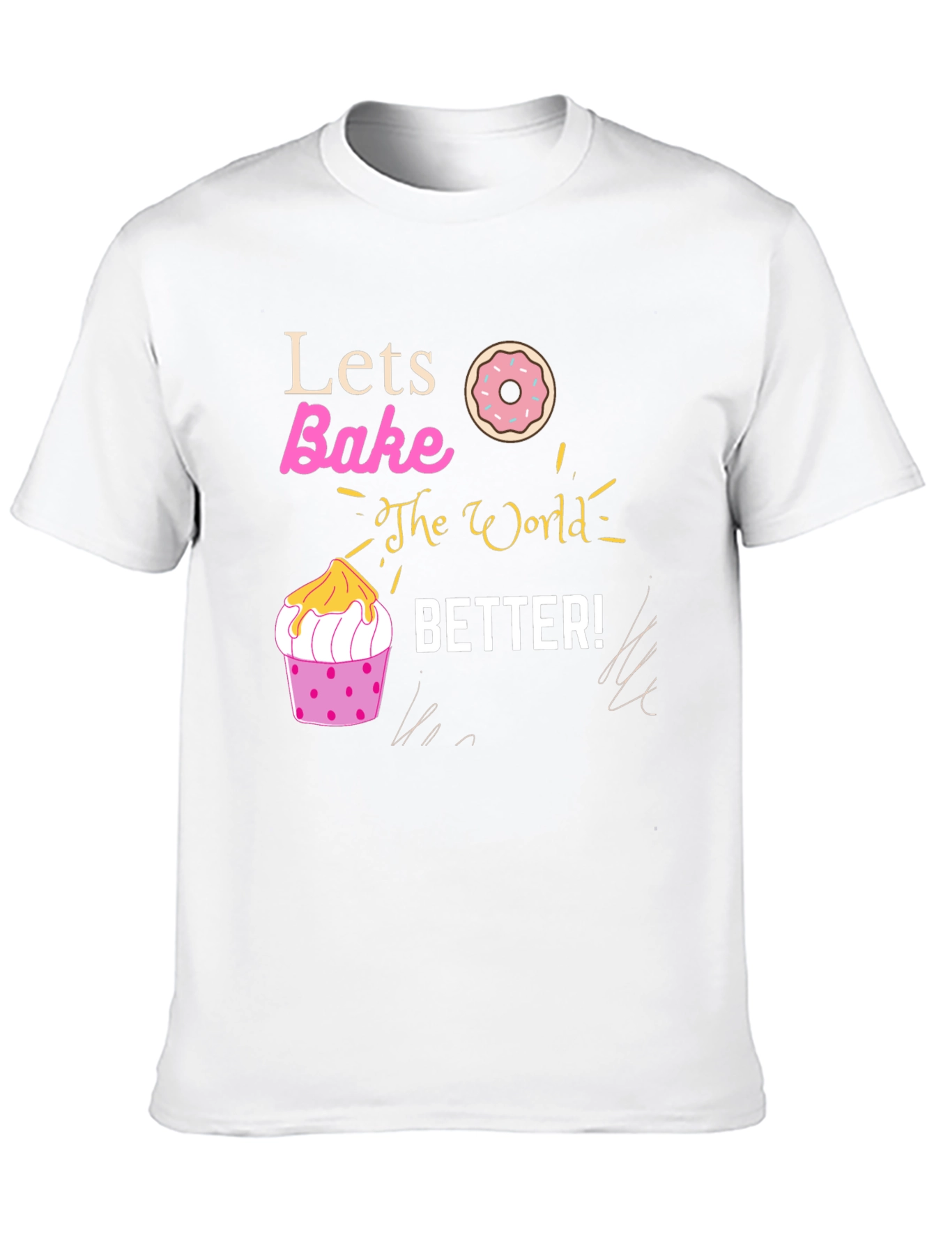 Black Lets Bake the World Better Graphic Tee view 10