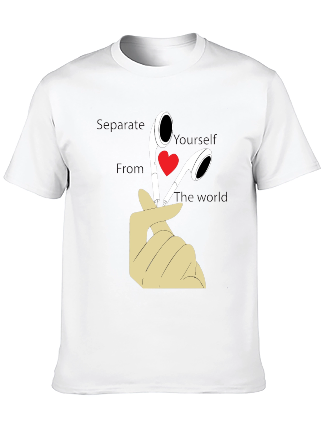 Black Heart Headphones Graphic T-Shirt - Separate Yourself view 10