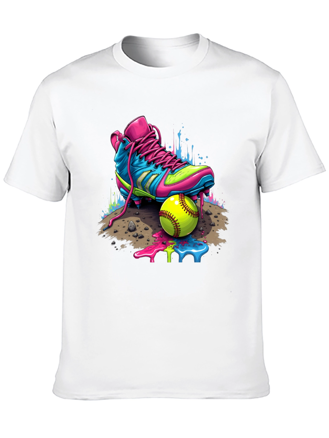 Black Vibrant Softball Graphic Tee view 10
