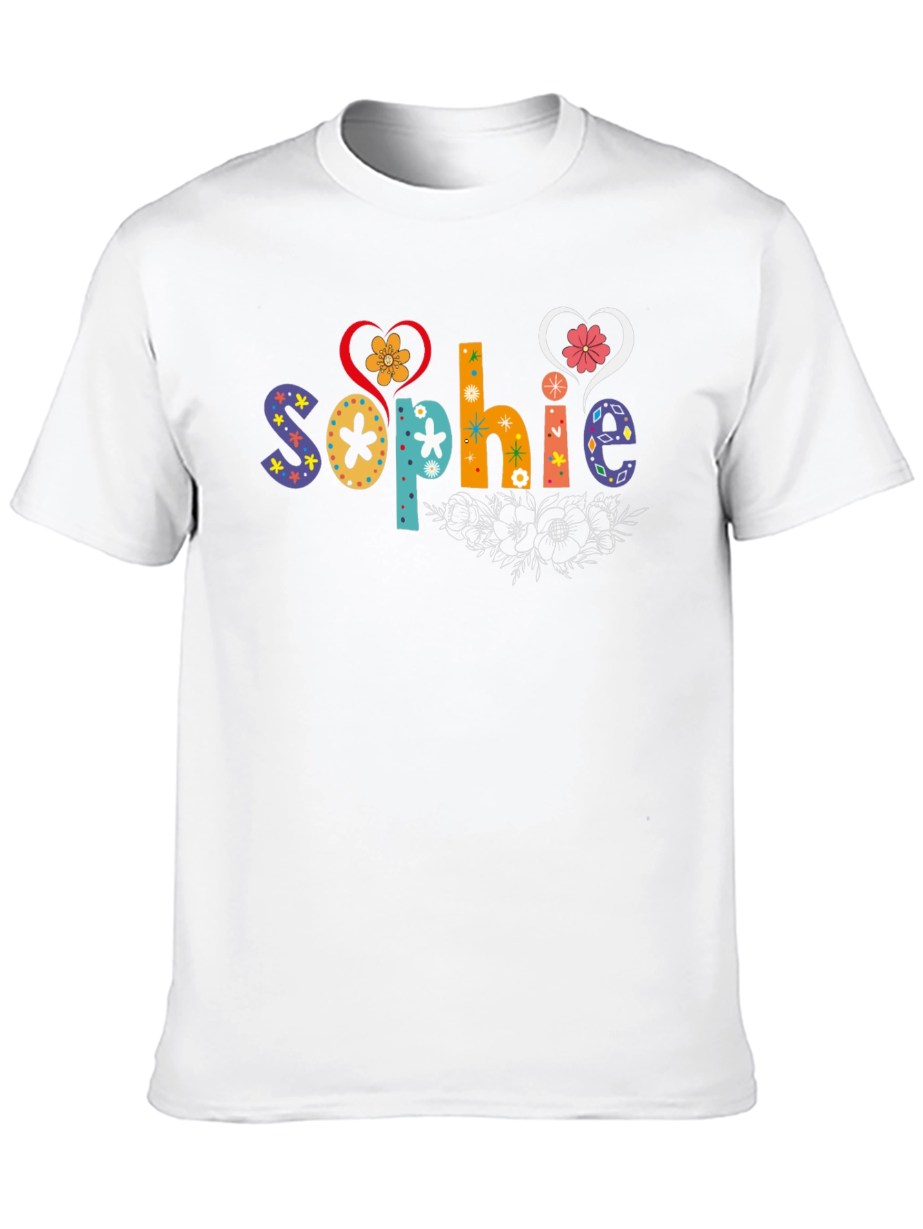 Black Sophie Heart Flower Graphic Tee view 10