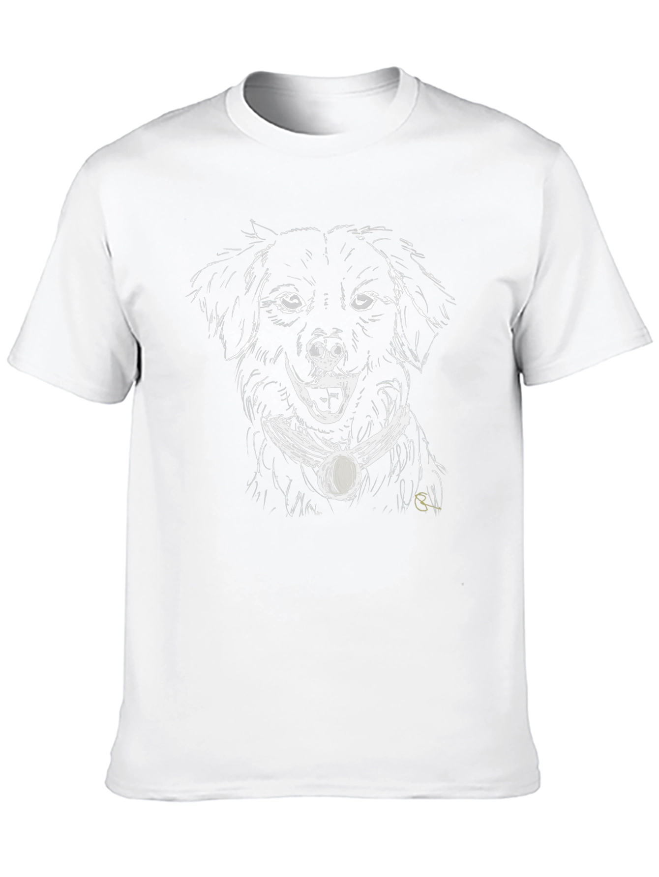 Black Dog Sketch Graphic Tee - Black Unisex T-Shirt view 10