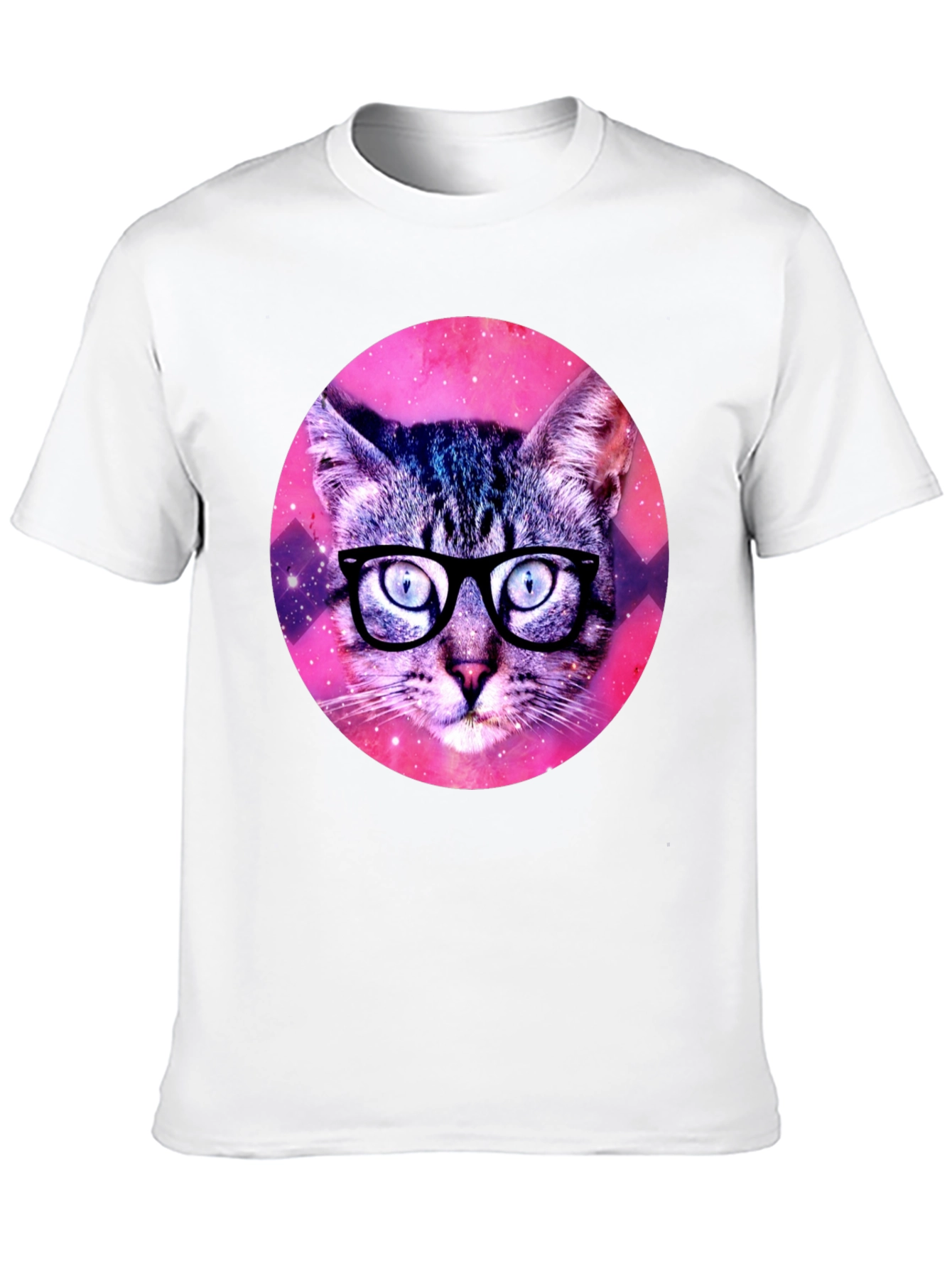 Black Galaxy Cat T-Shirt - Hipster Style Tee view 10