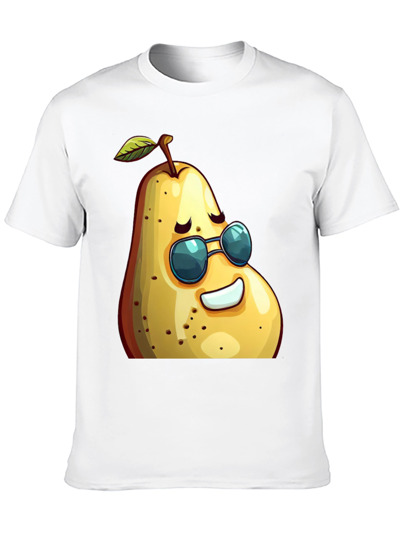 Black Cool Pear Graphic Tee - Unisex Black T-Shirt view 10