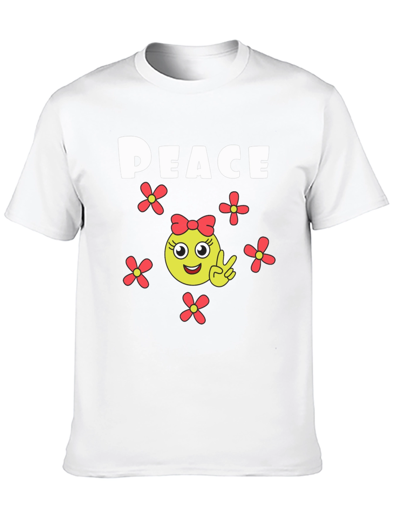 Black Peace Sign Emoji T-Shirt - Black Cotton view 10